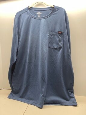 Dickies Men's Long Sleeve Pocket Tee in Slate Blue